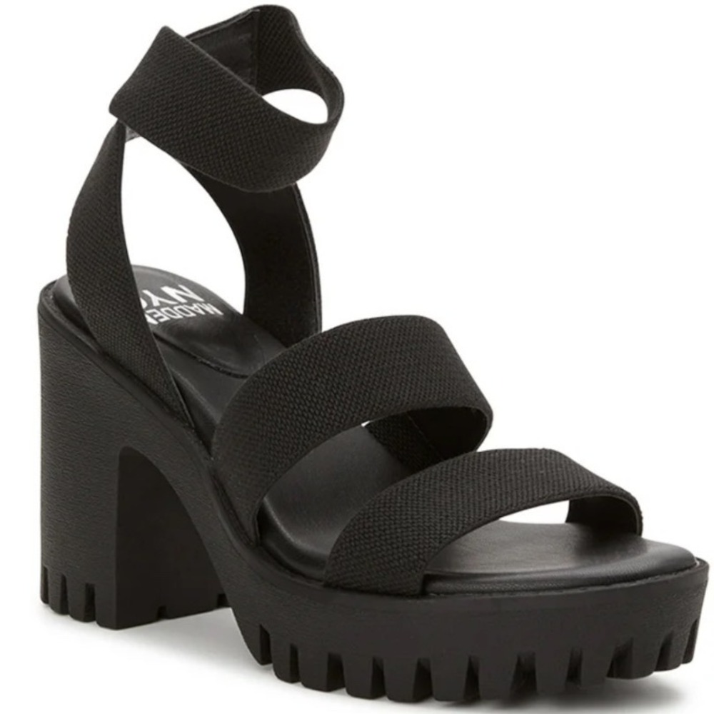 Madden NYC Vintage Y2K Black Platform Block Heel Sandals Women's Size 10